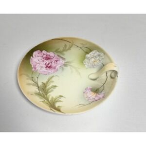 VTG Carnation Lemon Nappy Plate Handpainted German Porcelain PSAG Bavaria Signed